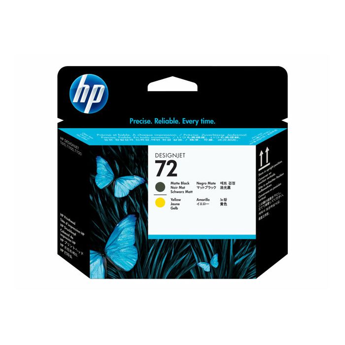 HP 72 Printhead black matte and yellow