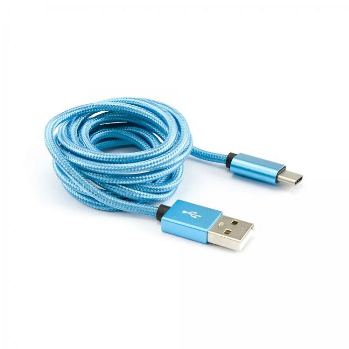 BIT FORCE presvučeni kabel USB A-USB C M/M 1,5m plavi