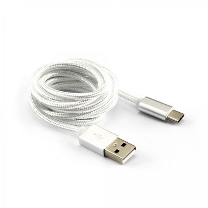 BIT FORCE presvučeni kabel USB A-USB C M/M 1,5m bijeli