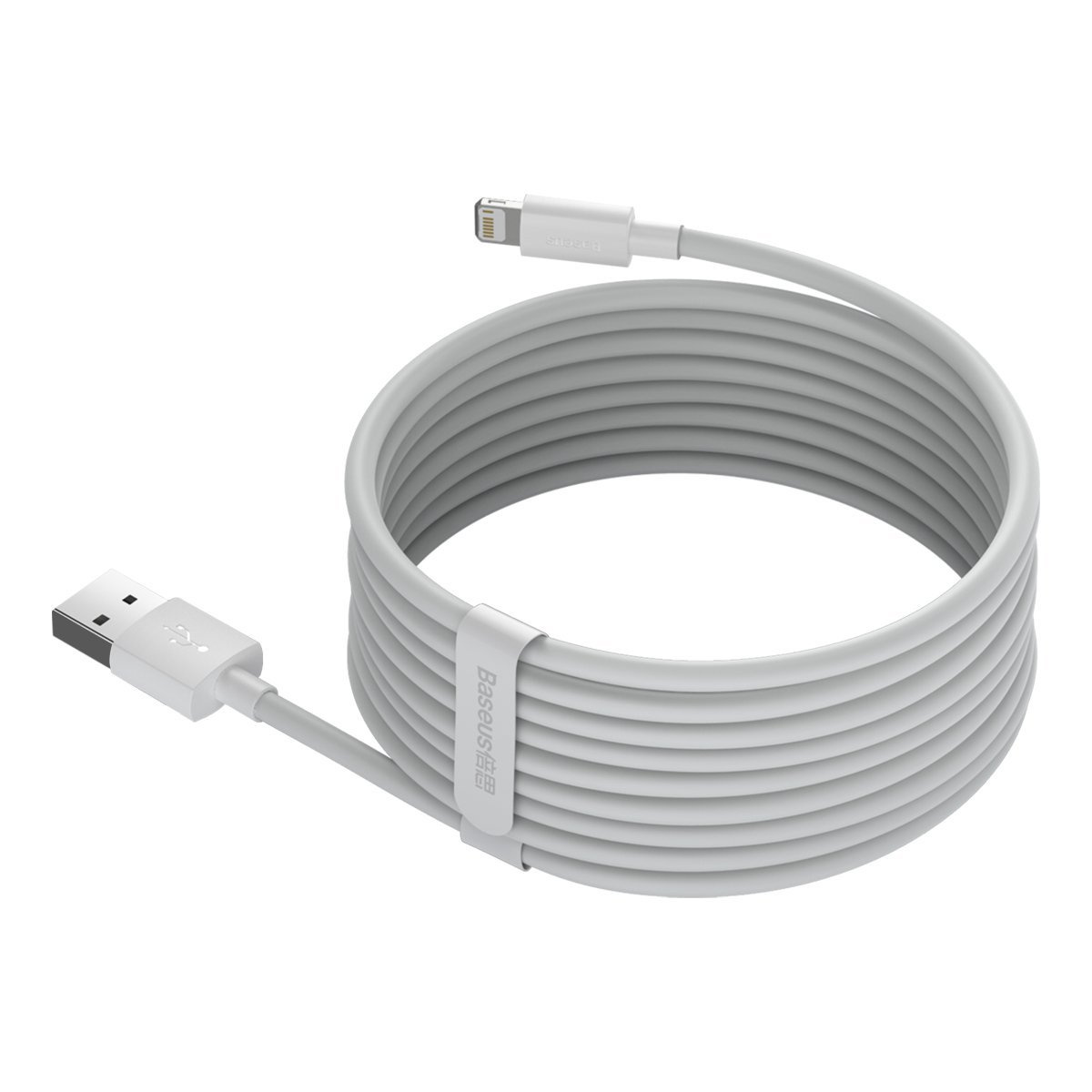 Baseus Simple Wisdom Data Cable Kit USB to Lightning 2.4A (2PCS/Set)1.5m White