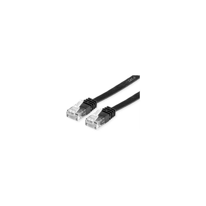 Roline VALUE UTP mrežni flat kabel Cat.6/Class E, 2.0m, crni
