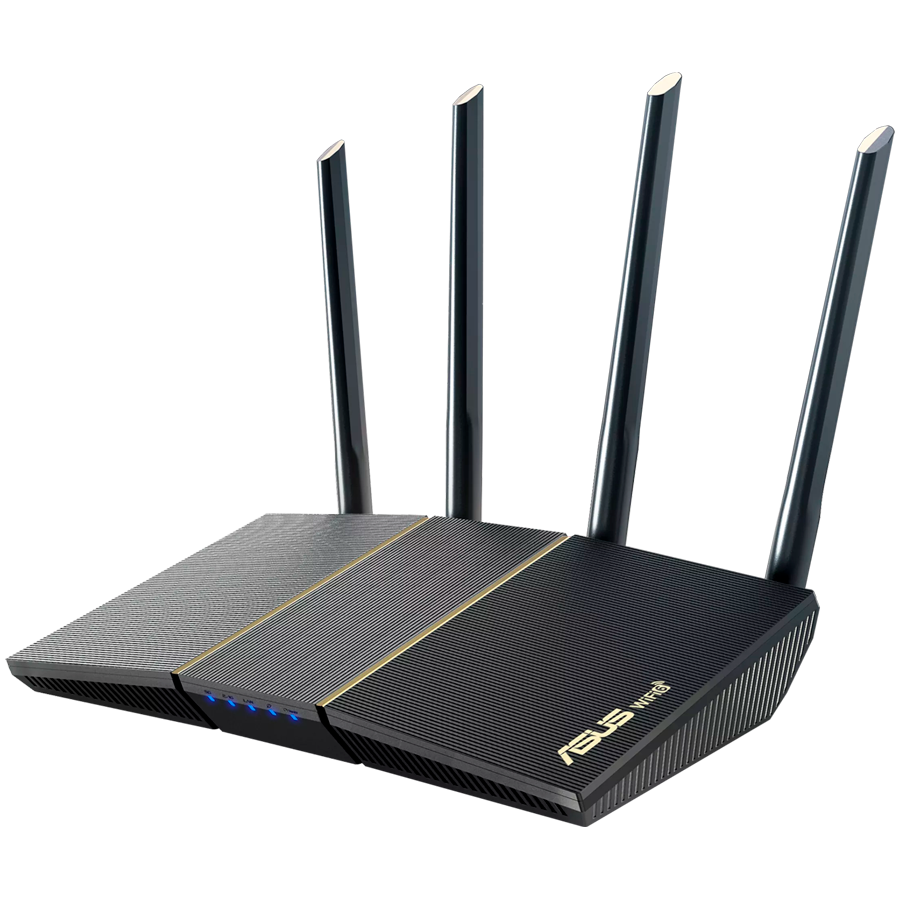 ASUS RT-AX57 AX3000 Dual-Band WiFi 6 (802.11ax) Razširljiv usmjerivač, omrežna varnost brez naroč