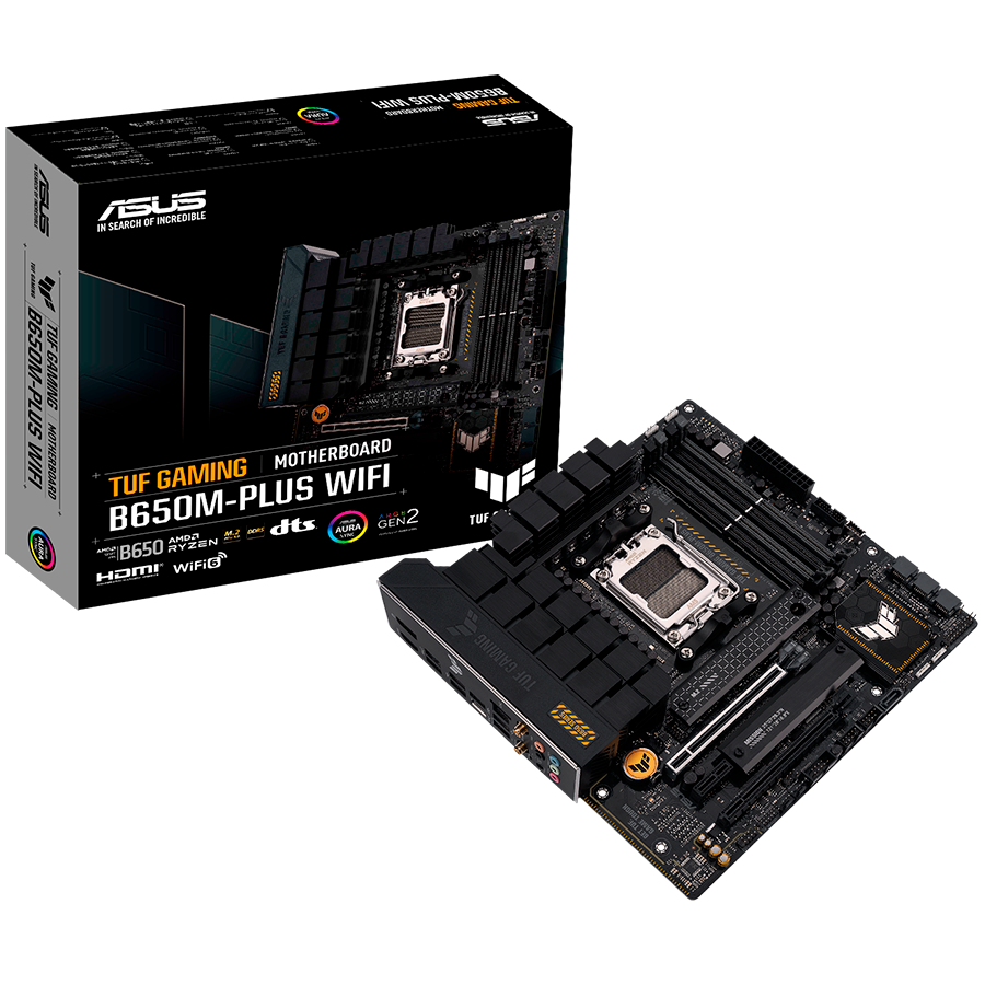 ASUS TUF GAMING B650M-PLUS WIFI AM5 mATX igralna matična ploča - AMD B650 4xDIMM DDR5 2xM.2 4xSATA 