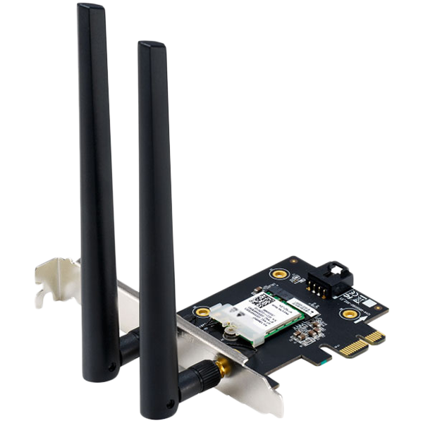 ASUS PCE-AXE5400 Tri-Band WiFi 6E (802.11ax), BT 5.2, 6GHz, 160MHz, OFDMA, WPA3, 2 vanjske anteni, PCIe mrežna kartica - 90IG07I0-ME0B10-A