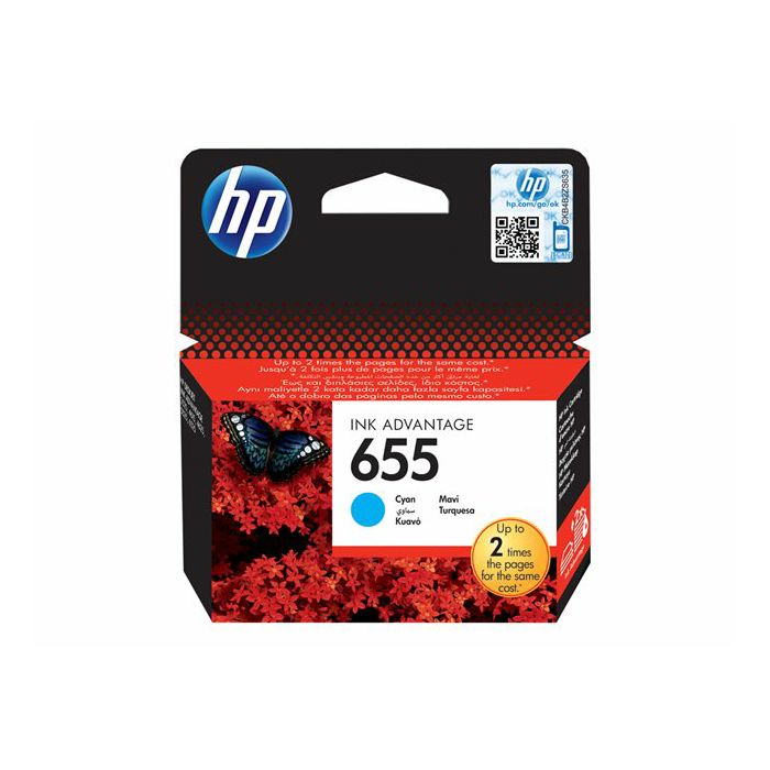 HP 655 ink cartridge cyan 600p