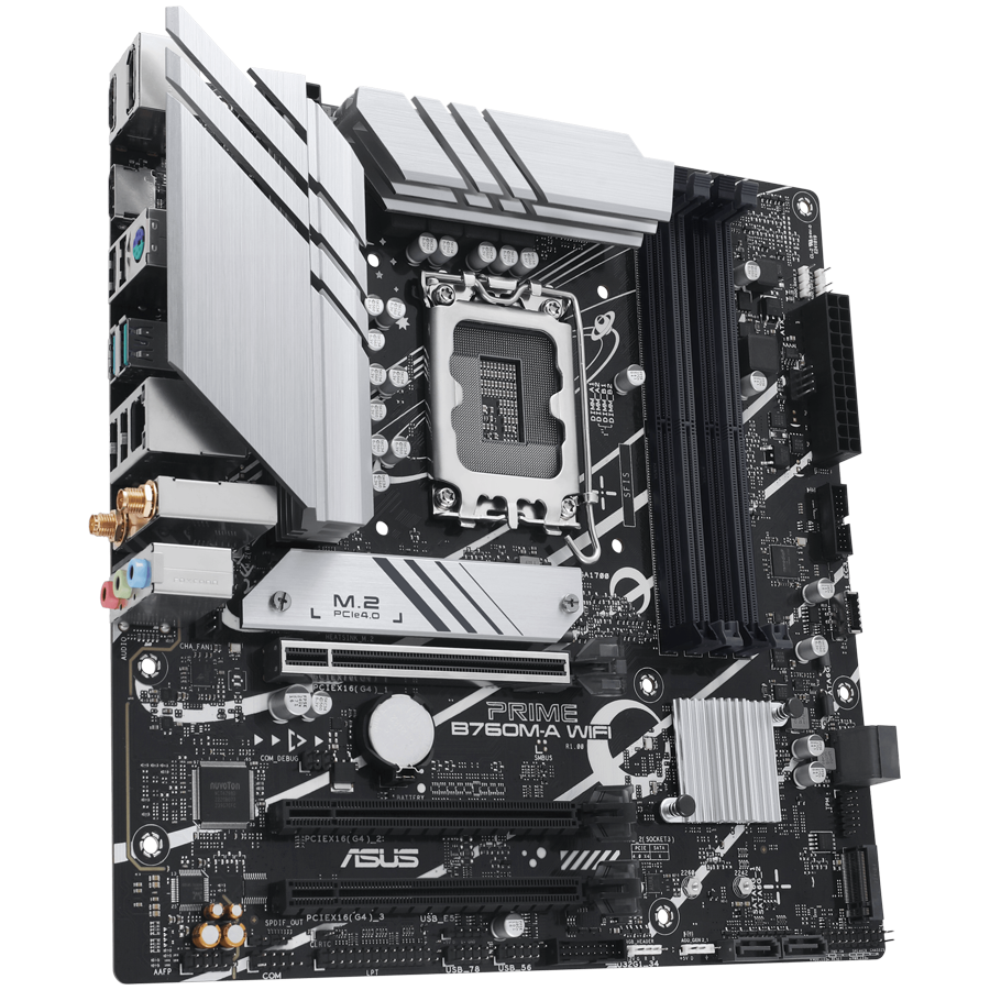 ASUS PRIME B760M-A WIFI LGA1700 mATX osnovna ploča - Intel B760, 4xDDR5, 2xM.2, 4xSATA, 2.5Gb LAN, WiFi 6, BT, 1xDP, 2xHDMI, Aura Sync - 90MB1EL0-M1EAY0-A