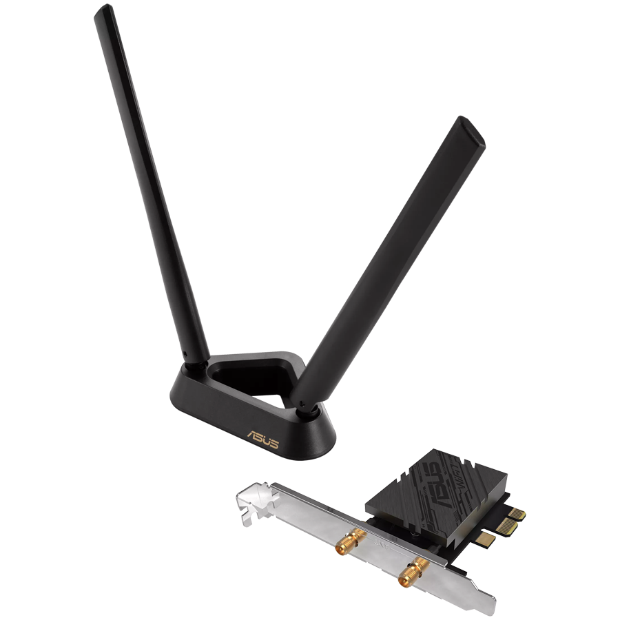 ASUS PCE-BE92BT BE9400 Tri-Band WiFi 7 (802.11be), BT 5.4, 6GHz, OFDMA, WPA3, kompatibilna le z lntel chipset pločami, PCIe mrežna kartica - 90IG08U0-MO0B00-A