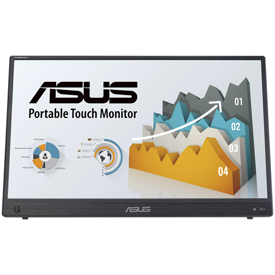 ASUS ZenScreen Touch MB16AMTR prenosni monitor na dotik - 39.62cm (15.6"), FHD (1920 x 1080), IPS, 10-točkovni dotik, vgrajena baterija, USB-C, Mini-HDMI - 90LM04S0-B02170-A