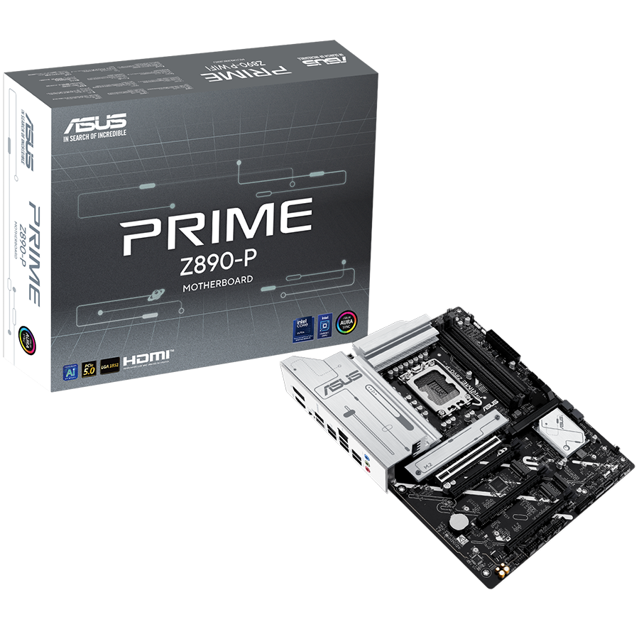 ASUS PRIME Z890-P LGA1851 ATX osnovna ploča - Intel Z890, 4xDDR5, 4xM.2, 4xSATA, 2.5Gb LAN, 1xDP, 1xHDMI, 1xUSB 20Gbps port (USB Type-C), Aura Sync - 90MB1I50-M0EAY0-A