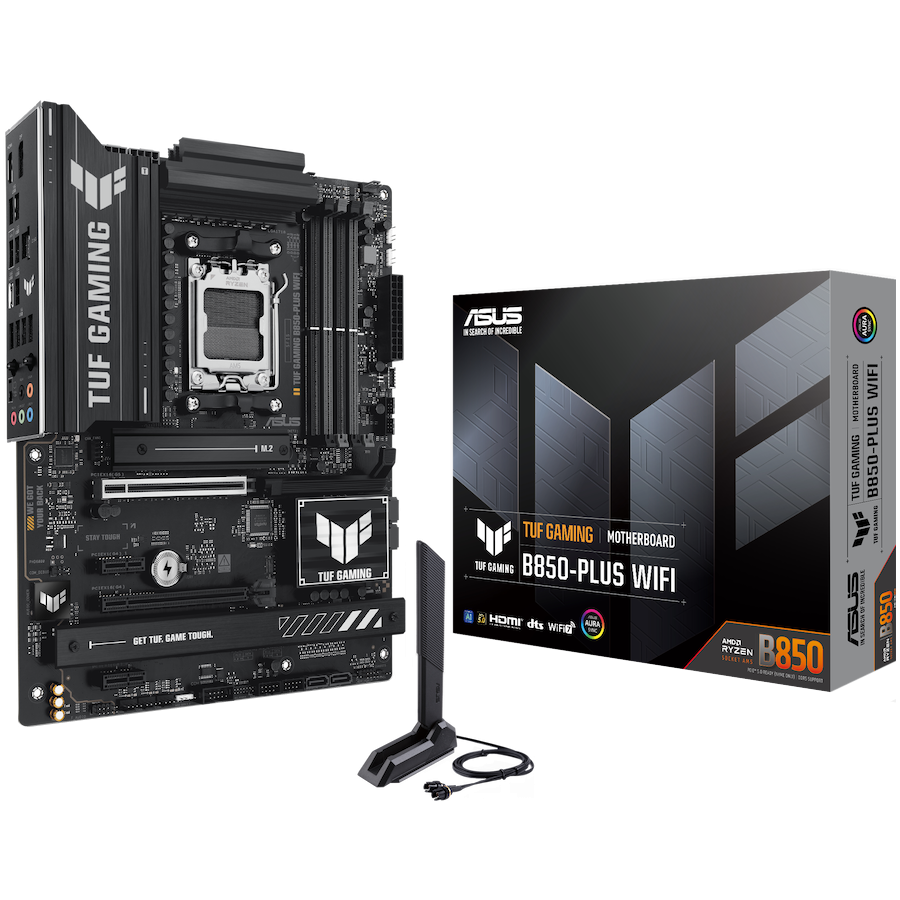 Matična ASUS TUF GAMING B850-PLUS WIFI AM5, 4xDDR5, 3xM.2, 4xSATA, 2.5Gb LAN, WiFi 7, BT, 1xDP, 1xHDMI, Aura Sync - 90MB1J30-M0EAY0