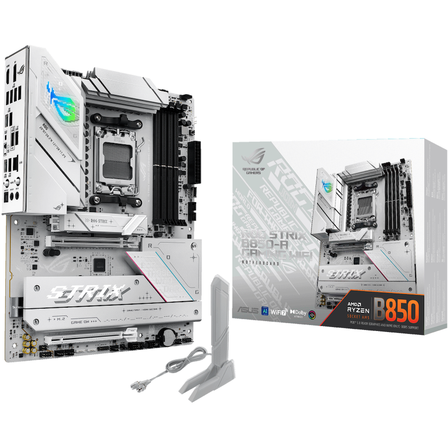 ASUS ROG STRIX B850-A GAMING WIFI AM5 ATX osnovna ploča - AMD B850, 4xDDR5, 4xM.2, 2xSATA, 2.5Gb LAN, WiFi 7, BT, 1xDP, 1xHDMI, Aura Sync - 90MB1J50-M0EAY0-A