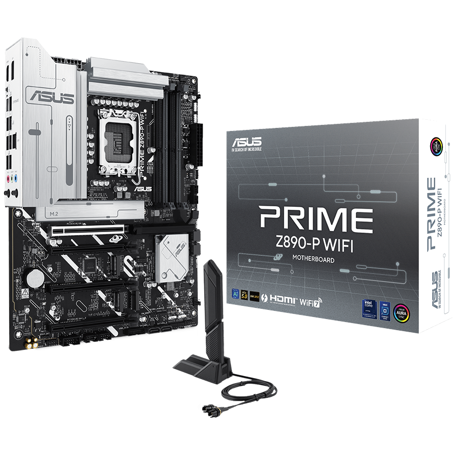 ASUS PRIME Z890-P WIFI LGA1851 ATX osnovna ploča - Intel Z890, 4xDDR5, 4xM.2, 4xSATA, 2.5Gb LAN, WiFi 7, BT, 1xDP, 1xHDMI, 1xUSB 20Gbps port (USB Type-C), Aura Sync - 90MB1I70-M0EAY0-A
