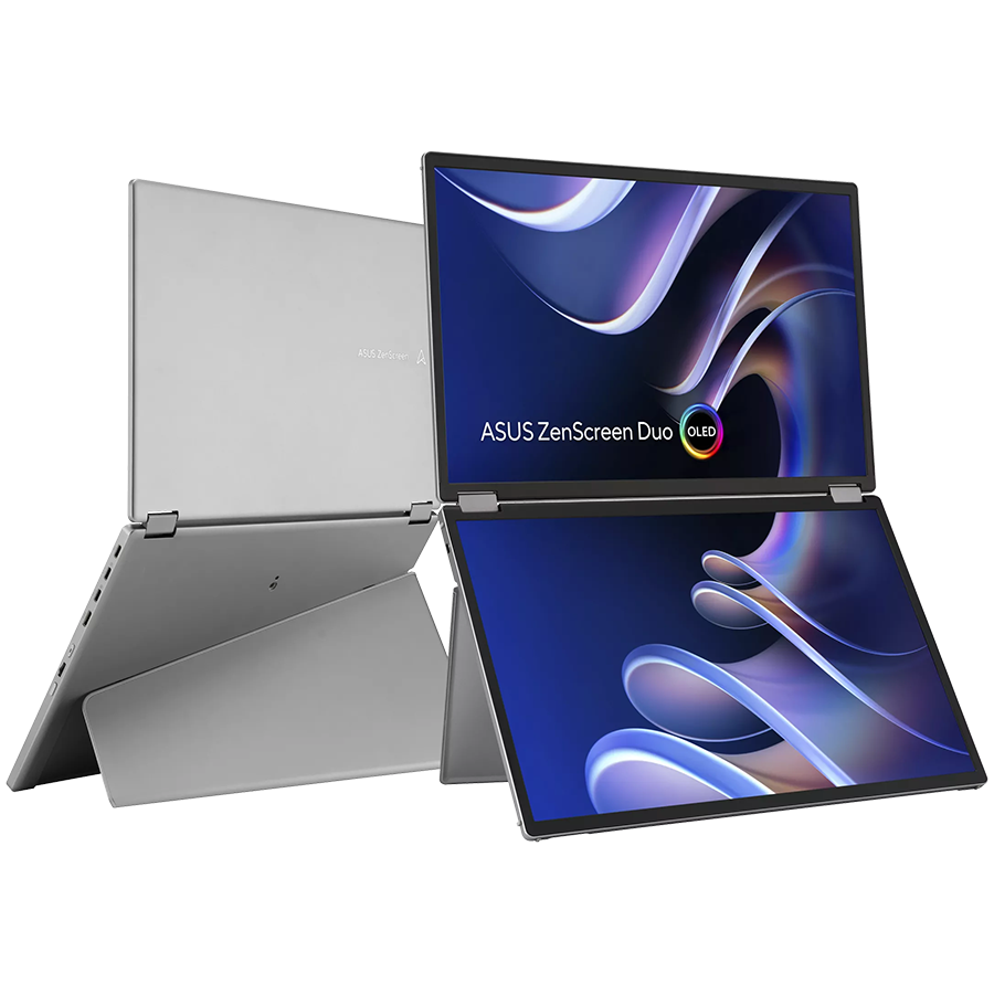 ASUS ZenScreen Duo OLED MQ149CD prenosni monitor - dvojni 35.6cm (14") ekran, FHD (1920 x 1200), 16:10, OLED panela, HDR400, 100% DCI-P3, dE < 2, dvojni USB Type-C, mini-HDMI - 90LM0AKV-B01N70-A