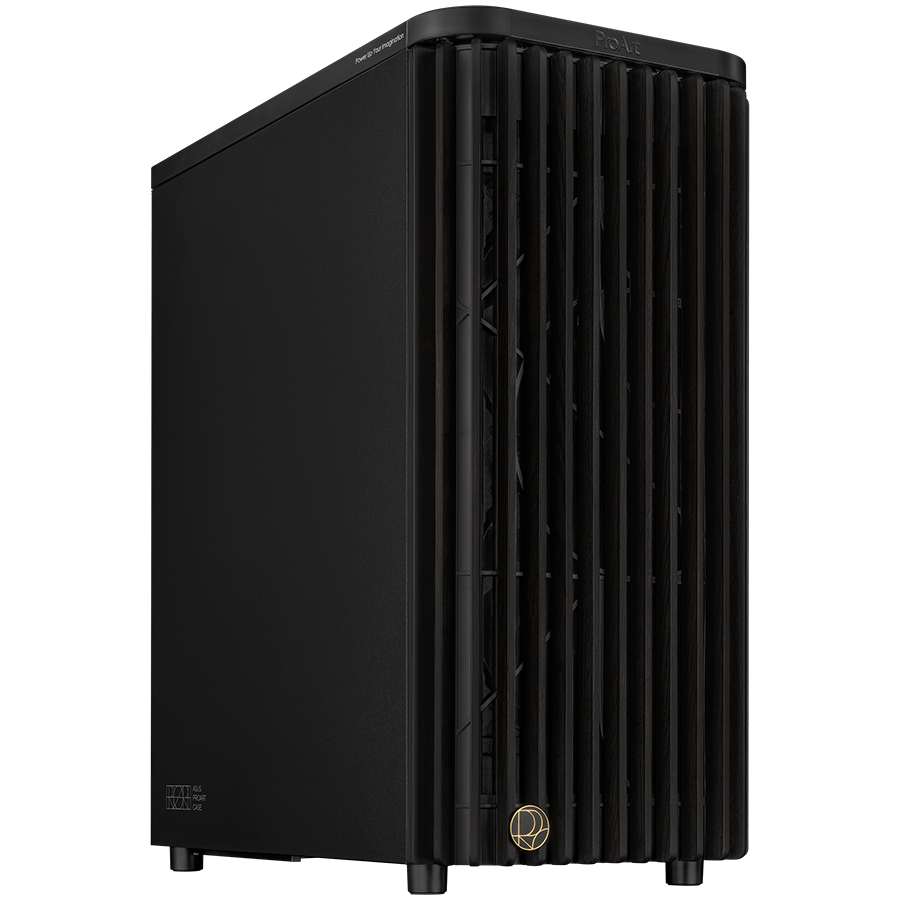 ASUS ProArt PA401 Wood Edition ATX Kućište, kovinska stranica, 1x 120 mm in 2x 160mm pred-nameščeni ventilatorji, podpora za USB 20Gbps - 90DC00M0-B39010-A