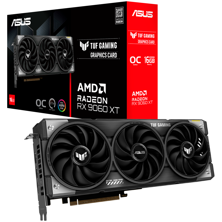 ASUS TUF Gaming Radeon RX 9060 XT OC Edition 16GB GDDR6 TUF-RX9060XT-O16G-GAMING - 90YV0LF0-M0NA00