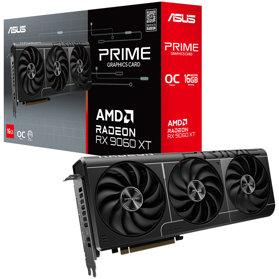 ASUS Prime Radeon RX 9060 XT OC Edition 16GB GDDR6 (PRIME-RX9060XT-O16G) Grafička kartica, PCIe 5.0, 1xHDMI 2.1b, 2xDisplayPort 2.1a - 90YV0LF1-M0NA00-A