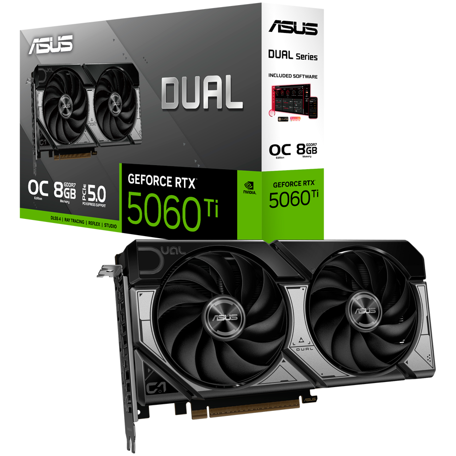 ASUS Dual GeForce RTX 5060 Ti OC Edition 8GB GDDR7 (DUAL-RTX5060TI-O8G) Grafička kartica, PCIe 5.0, 1xHDMI 2.1b, 3xDisplayPort 2.1b - 90YV0MP2-M0NA00-A