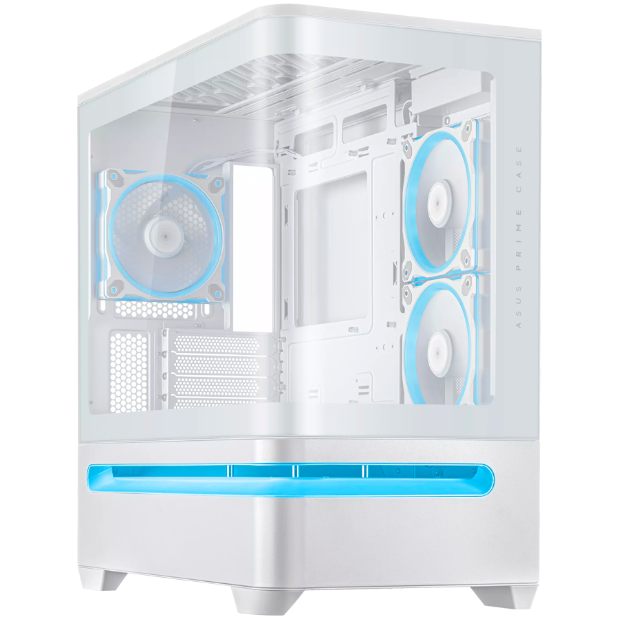 ASUS Prime AP202 ARGB TG mATX Kućište, kaljeno steklo, trije 120mm ARGB ventilatorji, belo - 90DC00P3-B19000-A