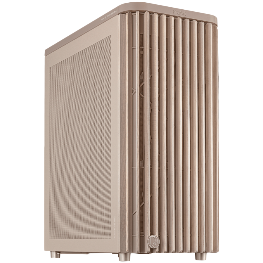 ASUS ProArt PA401 Wood Edition Beige ATX Kućište, mrežna stranica, 1x 120 mm in 2x 160mm pred-nameščeni ventilatorji, podpora za USB 20Gbps - 90DC00M7-B39000-A