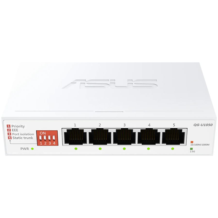 ASUS QG-U1050, 5-portno 2.5G stikalo, Plug and Play, enostavna namestitev - 90IG09Z0-MO3B00-A