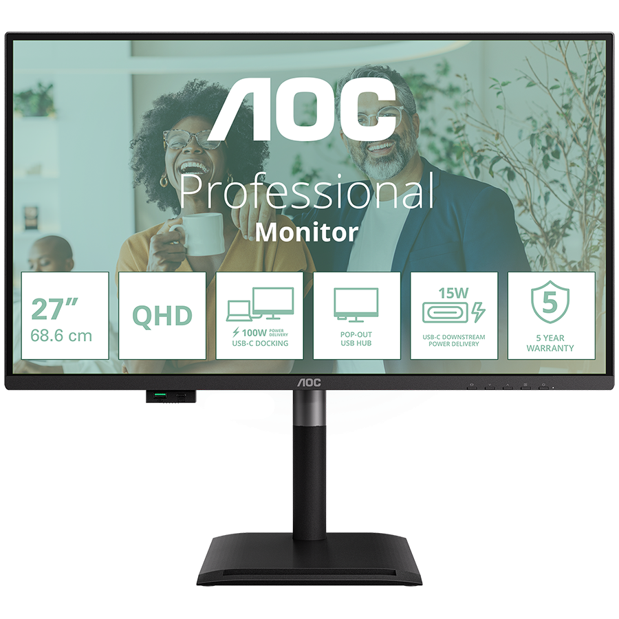 AOC Q27P4CV poslovni monitor - 68.6cm (27"), QHD (2560 x 1440), IPS, 120Hz, 4ms (GtG), Adaptive Sync