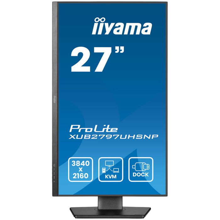 27" IPS-panel, 3840x2160 UHD, USB-C Dock (96W PD, LAN, DP-OUT, USB 3x3.2+1xC(15W)), 4ms, 15cm height adj. stand, 350cd/m2, HDMI, DisplayPort, Speakers