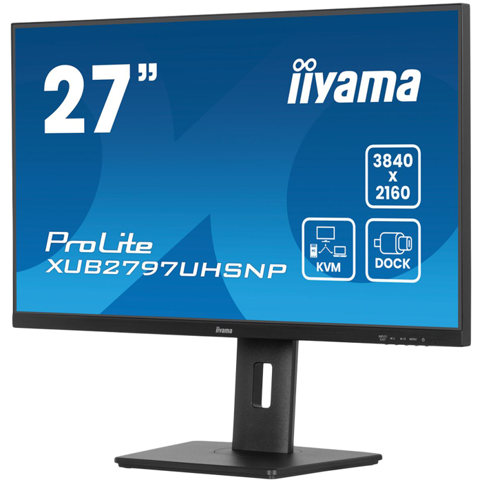 27" IPS-panel, 3840x2160 UHD, USB-C Dock (96W PD, LAN, DP-OUT, USB 3x3.2+1xC(15W)), 4ms, 15cm height adj. stand, 350cd/m2, HDMI, DisplayPort, Speakers