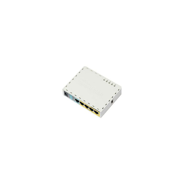 Mikrotik RB750UPr2, hEX PoE lite, 650MHz CPU, 64MB RAM, 5xLAN, (4×PoE izlaz), USB, RouterOS L4, plastično kućište, PSU