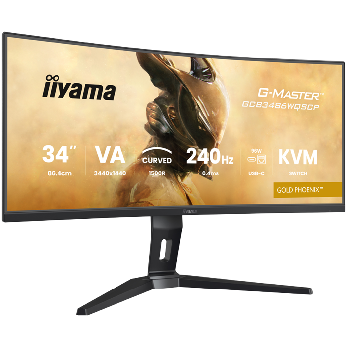 34" UW VA-panel, Curved Gaming 1500R,G-Master Gold Phoenix, 3440x1440-240Hz (21:9),0,4ms (MPRT),500cdm HDR400,FreeSync Premium,Speakers,2xHDMI (2.1) VRR/ALLM,2xDisplayPort, USB-C DOCK (LAN/KVM/95W PD)