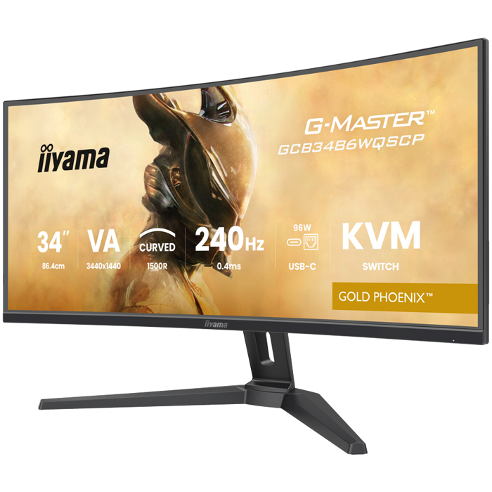 34" UW VA-panel, Curved Gaming 1500R,G-Master Gold Phoenix, 3440x1440-240Hz (21:9),0,4ms (MPRT),500cdm HDR400,FreeSync Premium,Speakers,2xHDMI (2.1) VRR/ALLM,2xDisplayPort, USB-C DOCK (LAN/KVM/95W PD)