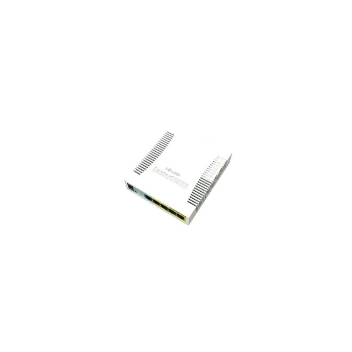 Mikrotik Cloud Smart Switch CSS106-1G-4P-1S (RB260GSP) 5-port Gigabit PoE-out smart preklopnik sa SFP cage, SwOS, plastično kućište, PSU, 53W