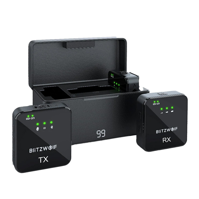 BlitzWolf Wireless Microphone, BW-SX63, 1000mAh (black)