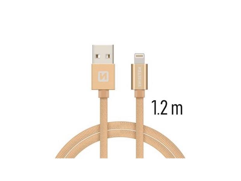 SWISSTEN kabel USB/Lightning, platneni, 3A, 1.2m, zlatni - 03080063