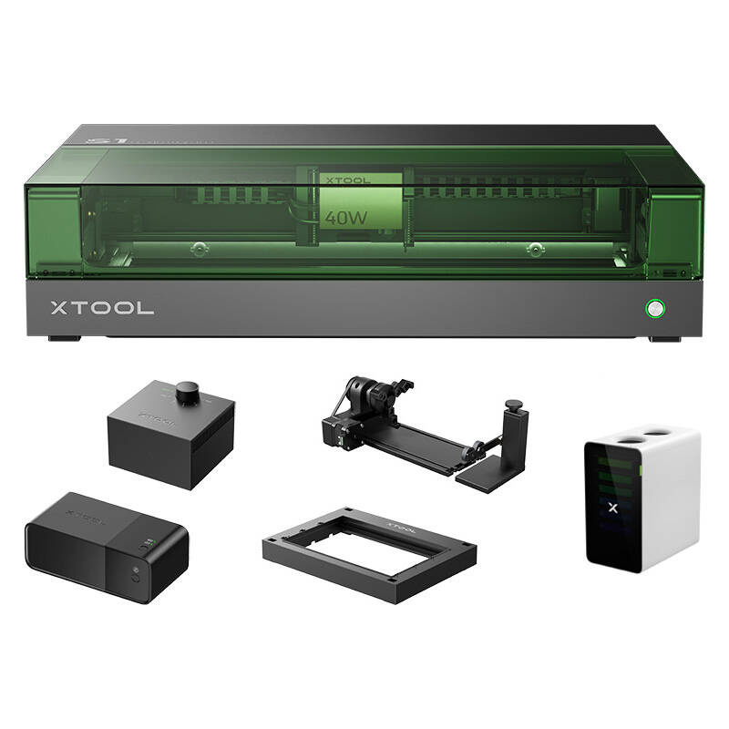 xTool S1 40W 2-in-1 Laser Engraver - All-in-One Kit (Black)