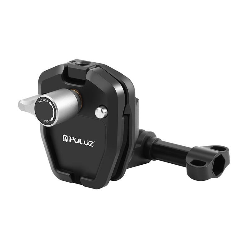 PULUZ motorcycle windshield clip for sports cameras (DJI Osmo Action 4, GoPro Hero 12, Insta360 Ace Pro / X4)(black)