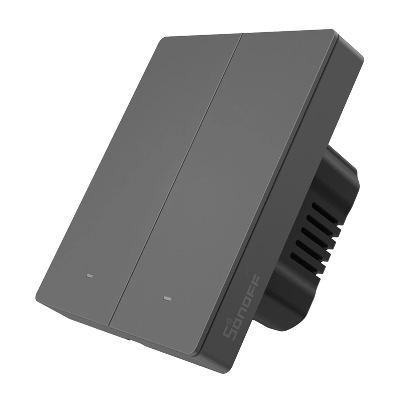 Smart Matter over WiFi wall switch SONOFF M5-2C-80 (2-channel, for frame, graphite)