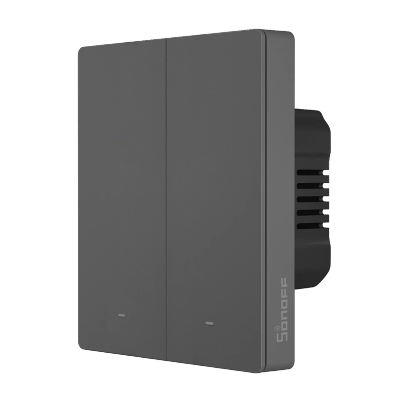 Smart Matter over WiFi wall switch SONOFF M5-2C-80 (2-channel, for frame, graphite)