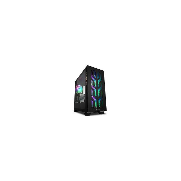 Sharkoon ELITE SHARK CA300T Tower E-ATX kućište bez napajanja, prozirne bočne stranice, prednji/stražnji RGB ventilatori 4×120mm, crno
