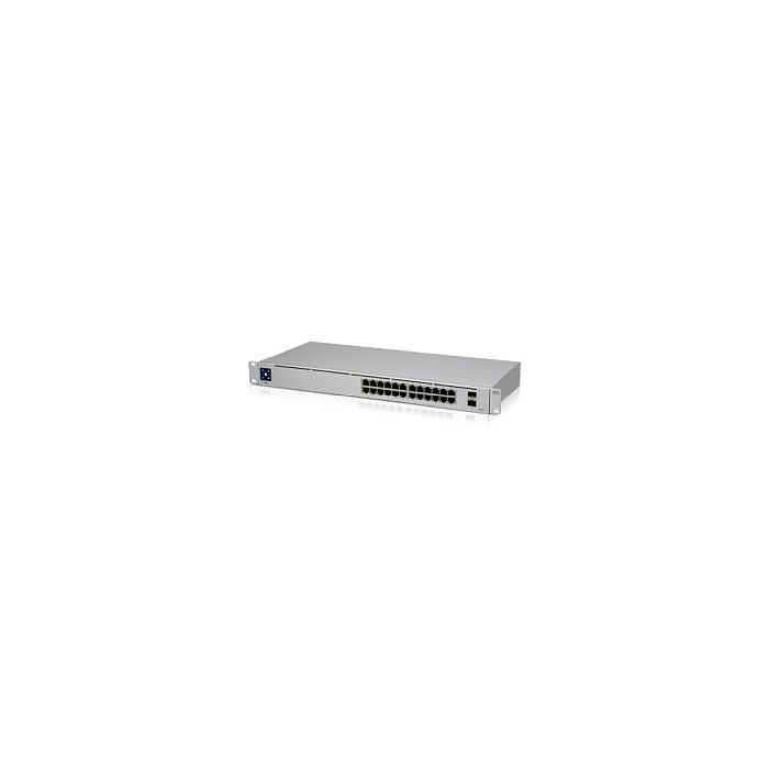 Ubiquiti UniFi 24-port Gigabit Switch, 2×1G SFP, Rack 1U (USW-24)
