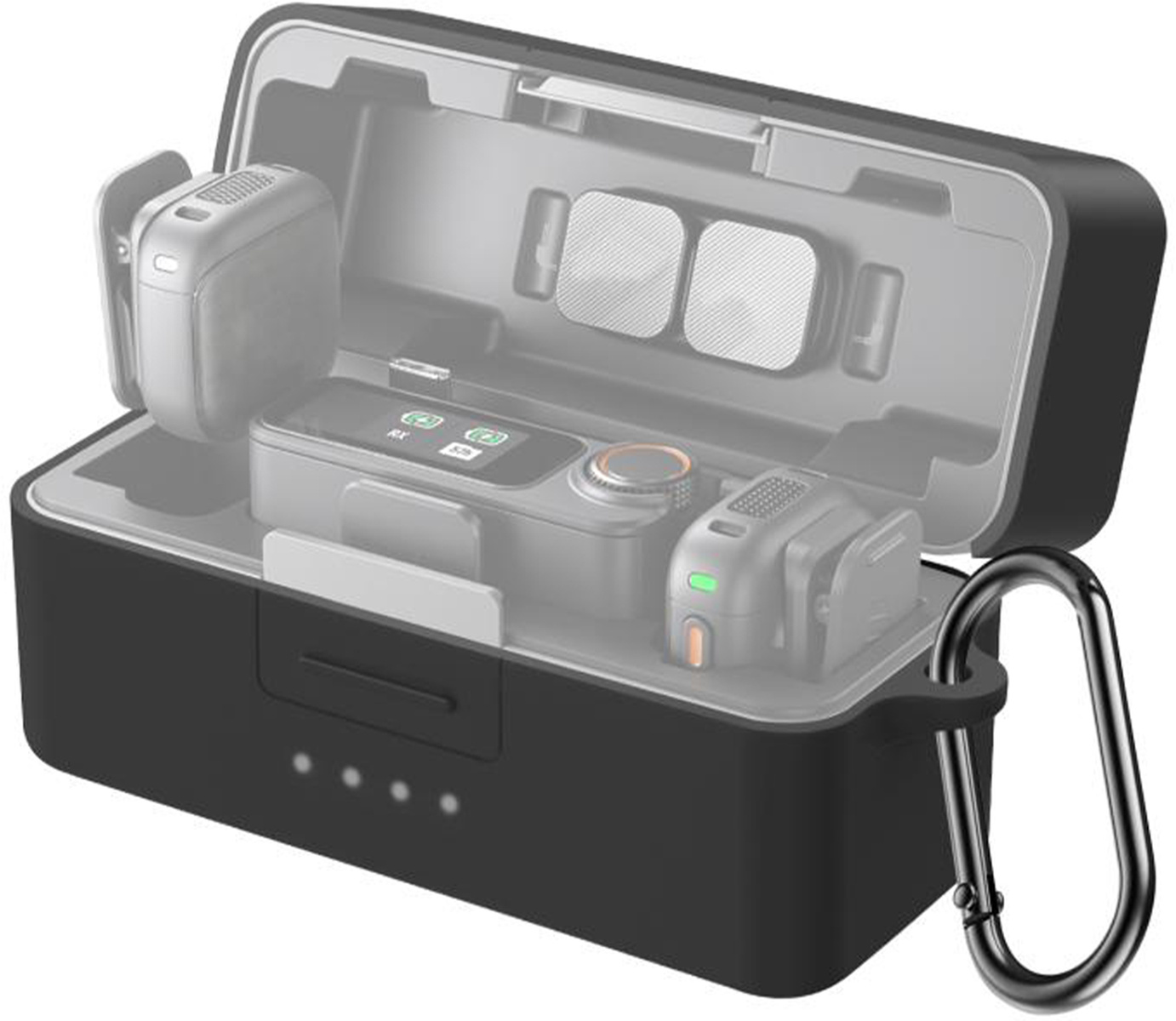 PULUZ Silicone Charging Case Protective Cover for DJI Mic 3 (Black)