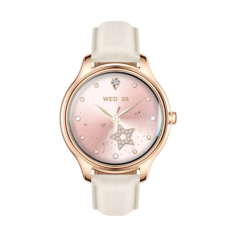 COLMI L28 Smart Watch (Gold + gold leather strap)