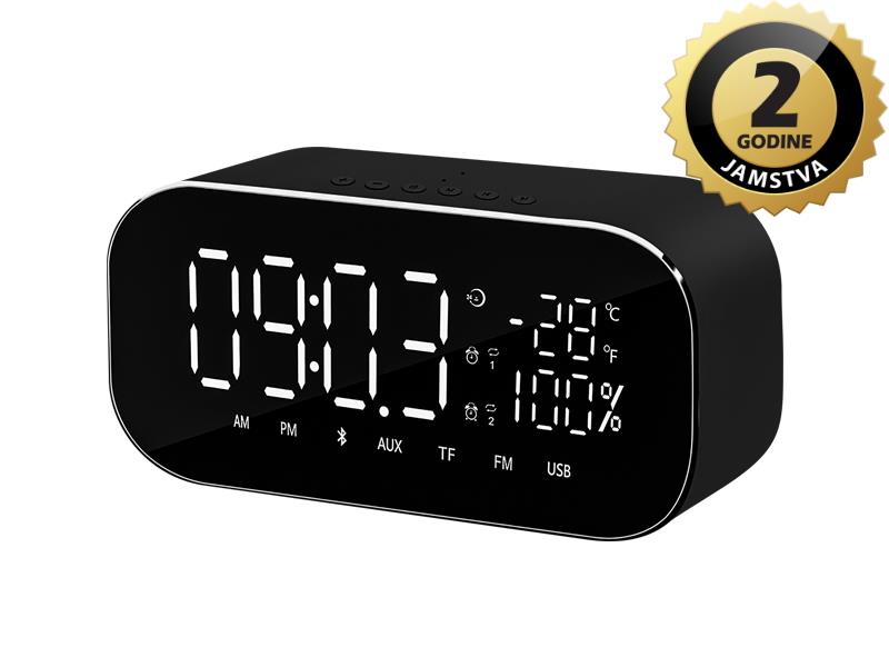 AKAI budilica, FM radio, BT, HandsFree, USB, microSD, baterija, crna ABTS-S2 - 19040038