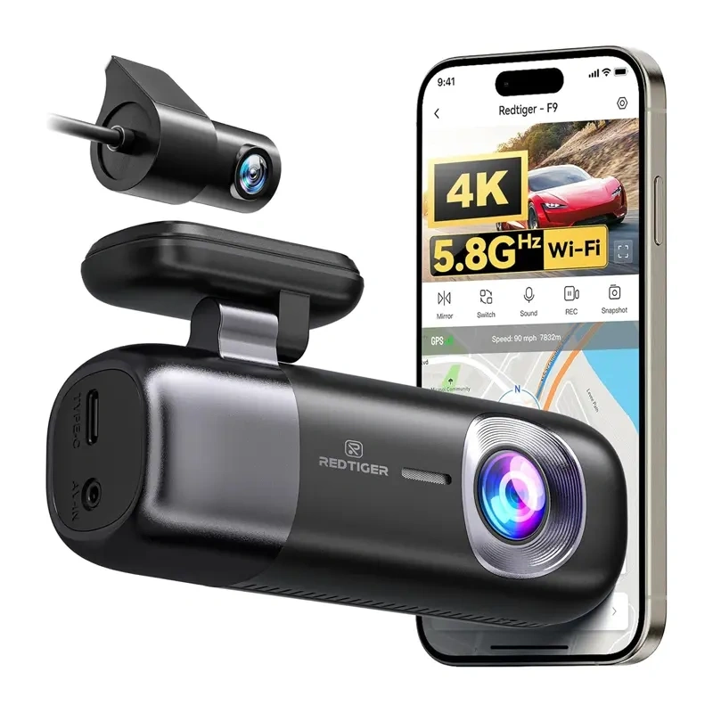REDTIGER F9 WiFi 4K + 1080p Dash Cam