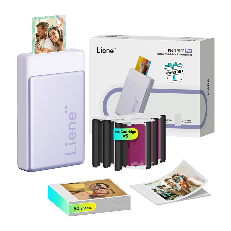 LIENE Pearl N200 Pro 2x3" Portable Photo Printer (Purple)