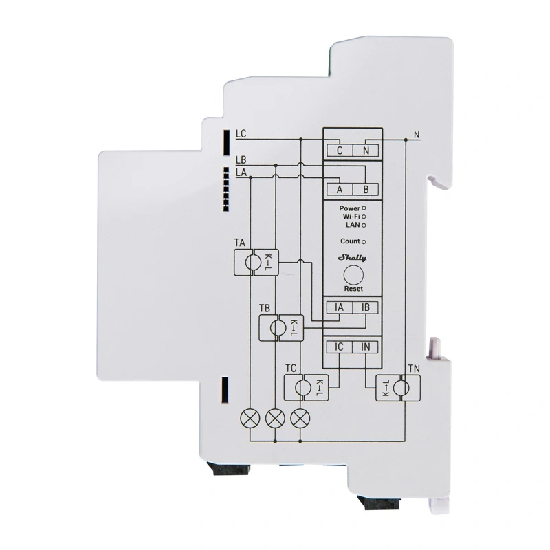 Shelly PRO 3EM 120A 3-way WiFi/Bluetooth/Matter Electricity Meter