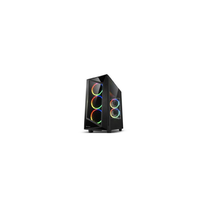 Sharkoon REV200 Midi Tower ATX kućište bez napajanja, prozirna bočna stranica, prednji/stražnji RGB ventilatori 5×120mm, crno