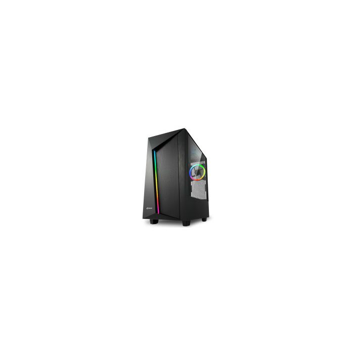 Sharkoon REV100 Midi-Tower ATX kućište bez napajanja, prozirna bočna stranica, prednji/stražnji RGB ventilator 2×120mm, crno