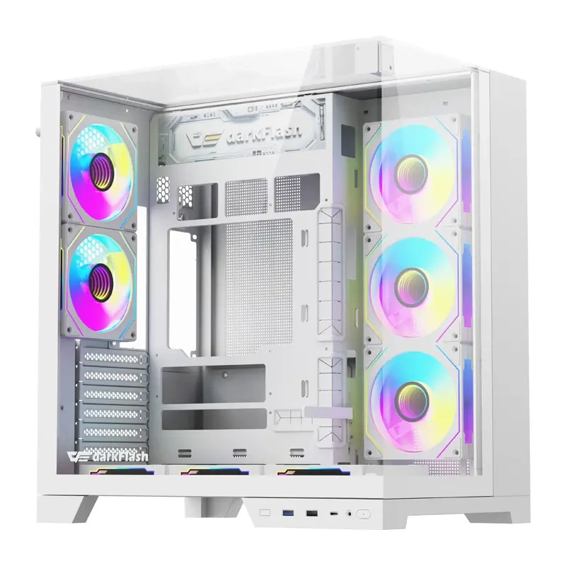 Computer case DarkFlash TH285 PLUS + 8 fans (white)