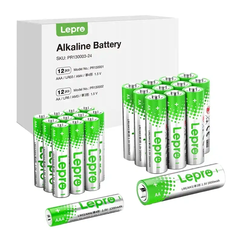 LEPRO 130003-24 AA/AAA Alkaline Batteries, 24-Pack