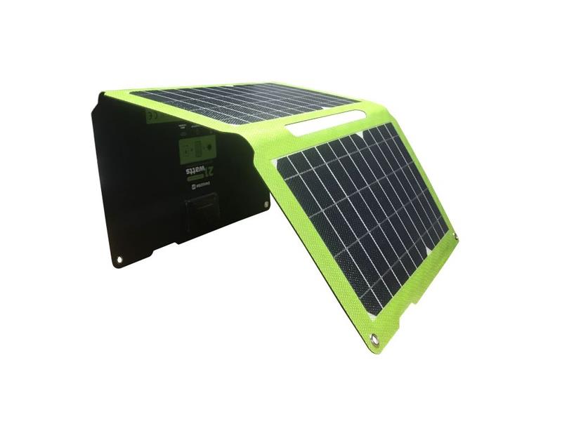SWISSTEN punjač SOLARNI, 21W, USB-A, USB-C, preklopni, crni - 03130026